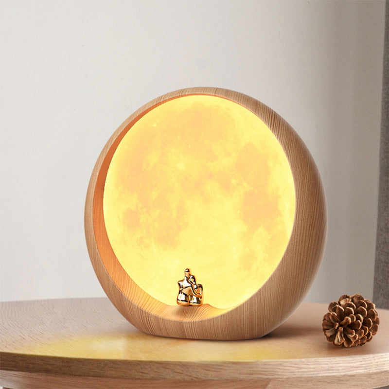 Moon Wood Table Lamp