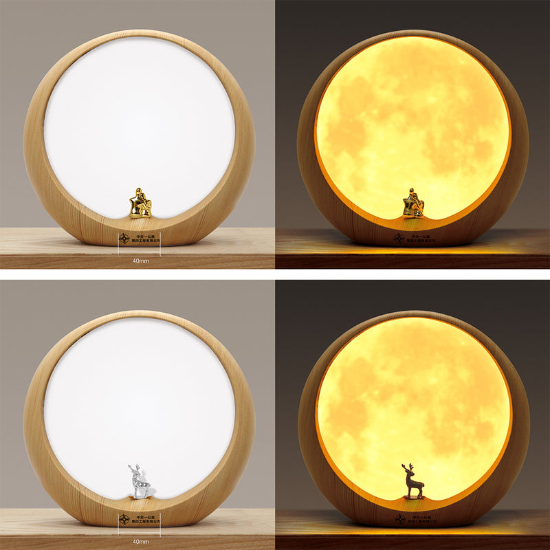 Moon Wood Table Lamp