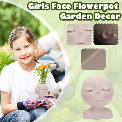 Girls Face Flower Pot