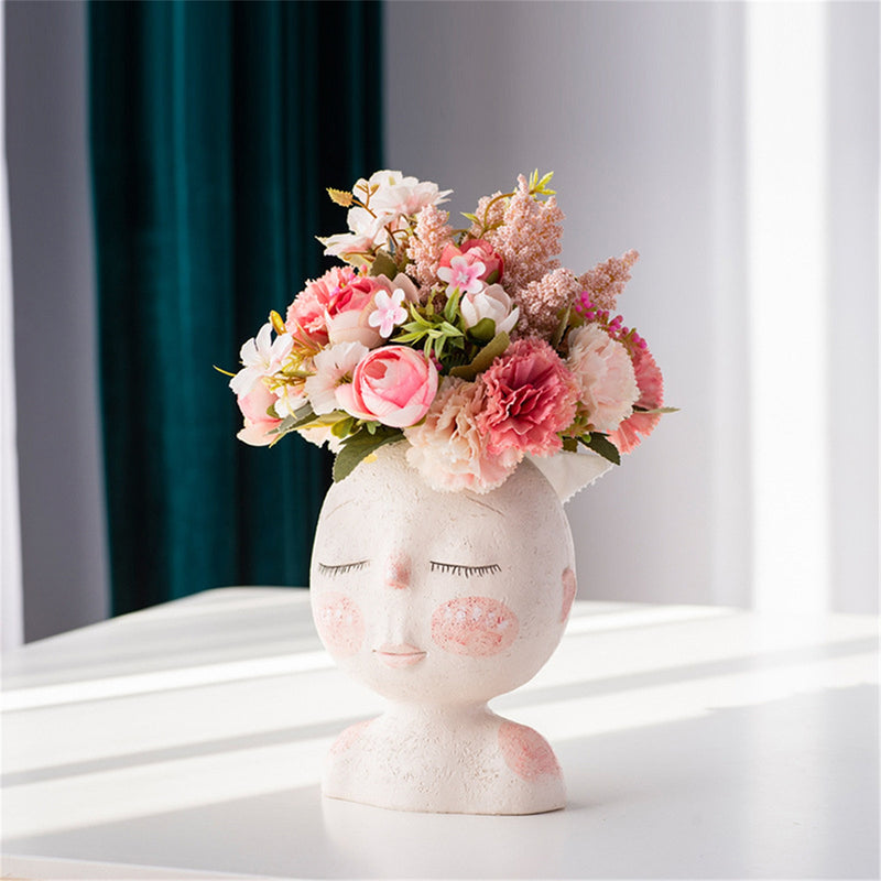 Girls Face Flower Pot