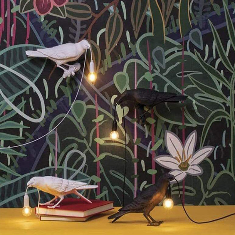 Resin Crow Bird Decorative Lamp