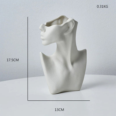Side Face Figure Vase Decorative